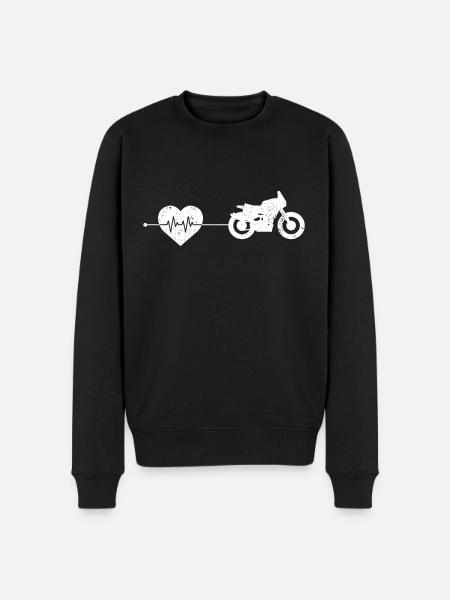 Motorcycle Heartbeat - Men's Premium Organic Jumper - black