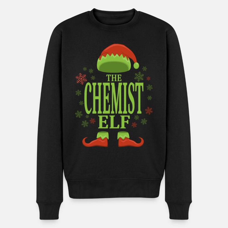 Chemiker Weihnachtself - Männer Premium Bio Pullover - Schwarz