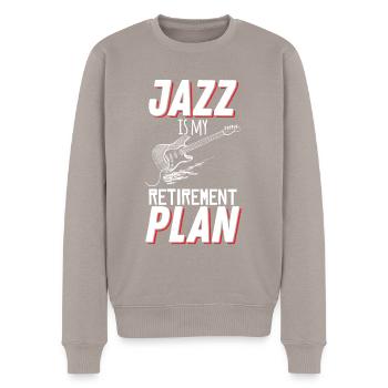 Jazz Music Retirement Plan Musicians - Men's Premium Organic Jumper - taupe - Front - Nico (187cm)