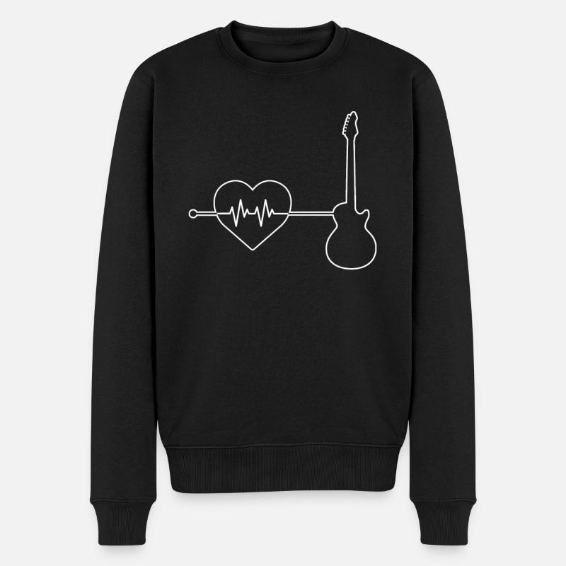 Rythme cardiaque EGitarre - Pull Premium bio Homme - noir