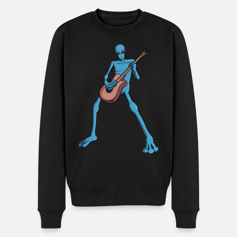 Alien Guitariste Guitare Astronaute Extraterrestre - Pull Premium bio Homme - noir