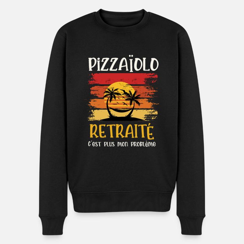 pizzaïolo retraité - Pull Premium bio Homme - noir
