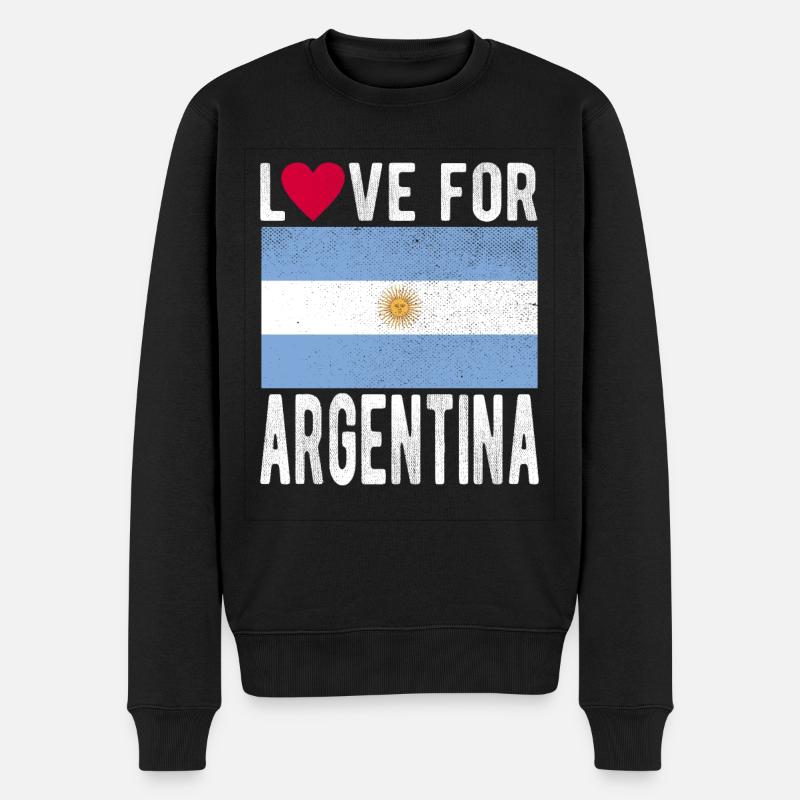 Drapeau de l’ARGENTINE - Pull Premium bio Homme - noir
