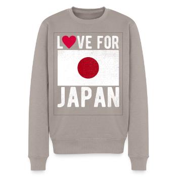 Drapeau du Japon - Pull Premium bio Homme - taupe - Devant - Nico (187cm)