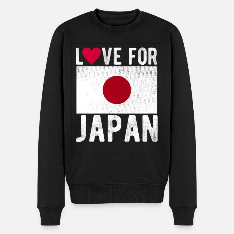 Japan Fahne - Männer Premium Bio Pullover - Schwarz