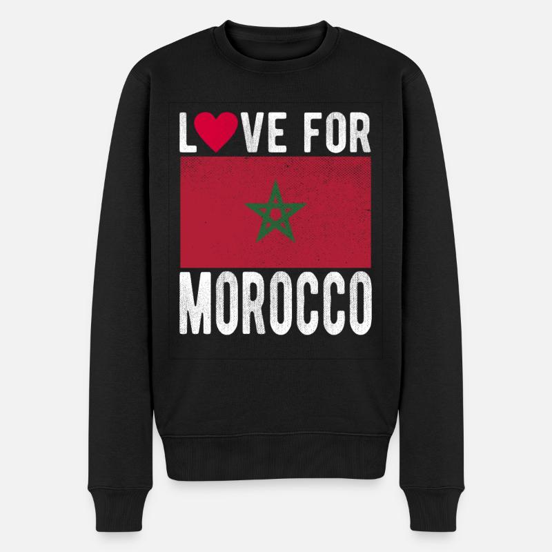 Drapeau du Maroc - Pull Premium bio Homme - noir