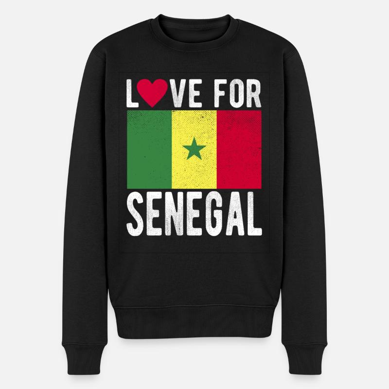 Senegal Fahne - Männer Premium Bio Pullover - Schwarz