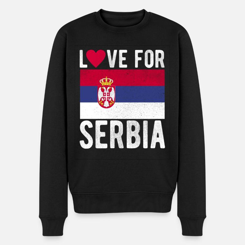 Drapeau de la Serbie - Pull Premium bio Homme - noir