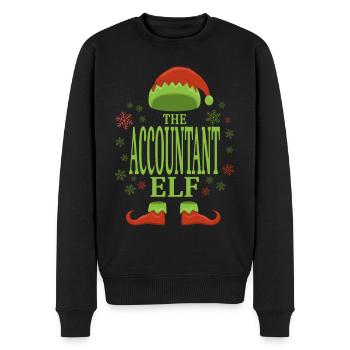 Accountant Christmas Elf - Men's Premium Organic Jumper - black - Front - Nico (187cm)