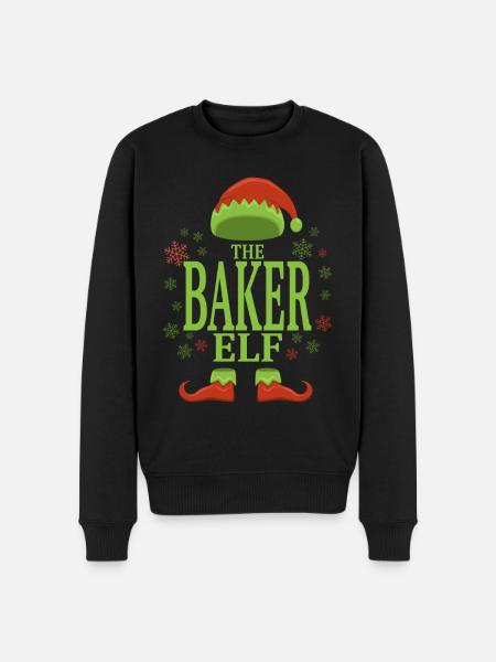 Baker Christmas Elf - Men's Premium Organic Jumper - black