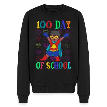 Hero Super Student 100e jour 100 jours d’école - Pull Premium bio Homme - noir - Devant - Nico (187cm)