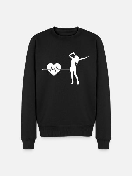 Singing heartbeat - Men's Premium Organic Jumper - black