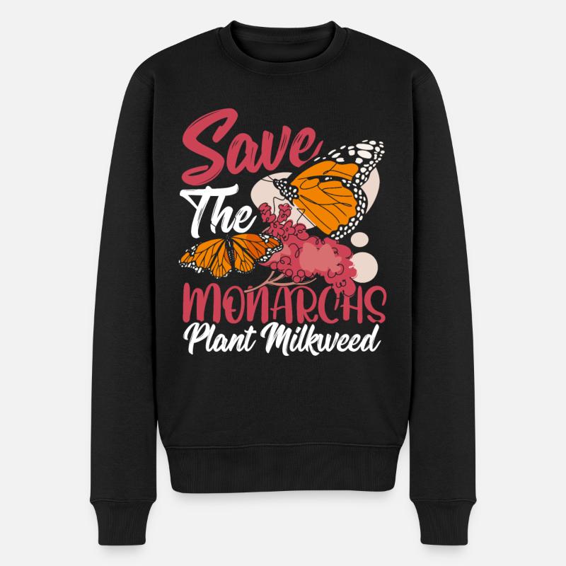 Papillons monarques Papillons Plantant Mon - Pull Premium bio Homme - noir