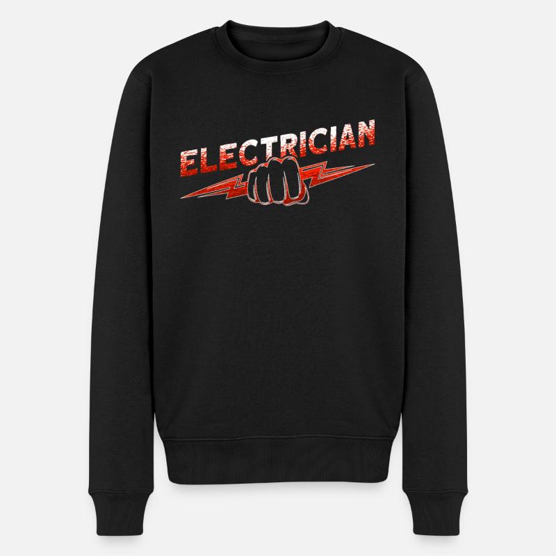Lustiger Elektrischer Arbeiter-schädel - Männer Premium Bio Pullover - Schwarz