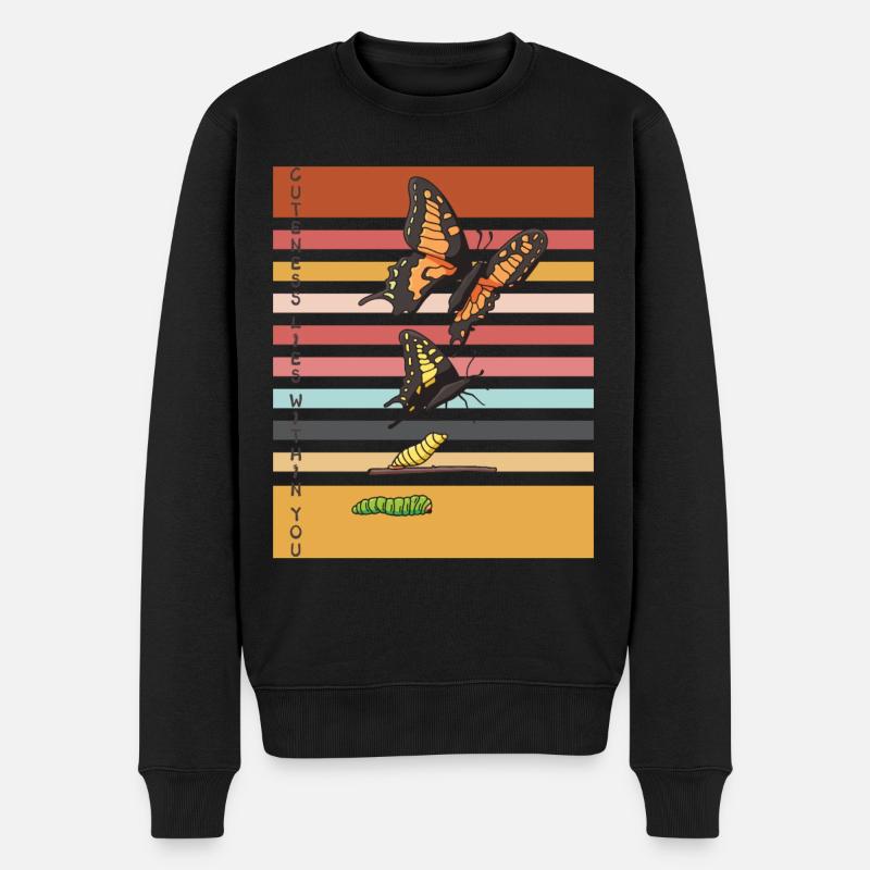 Papillons mignons Evolution Papillons - Pull Premium bio Homme - noir