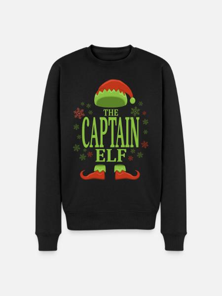 Captain Christmas Elf - Men's Premium Organic Jumper - black