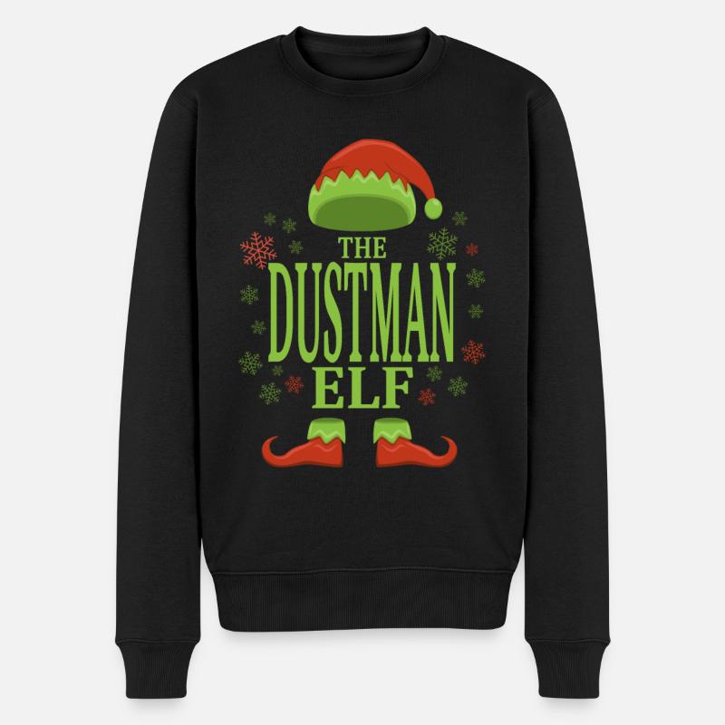 Müllmann Weihnachtself - Männer Premium Bio Pullover - Schwarz