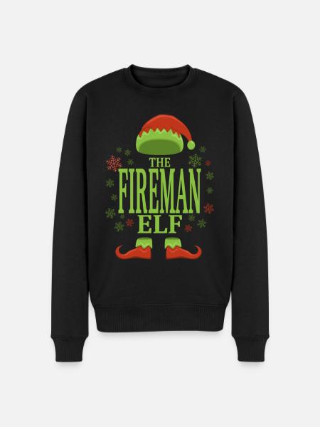 Fireman Christmas Elf - Men's Premium Organic Jumper - black