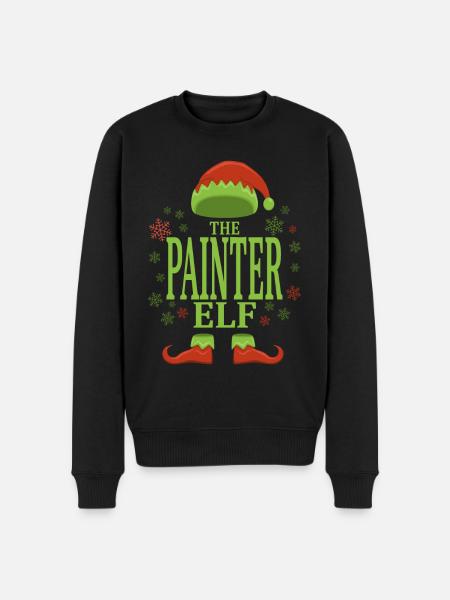 Painter Christmas Elf - Men's Premium Organic Jumper - black