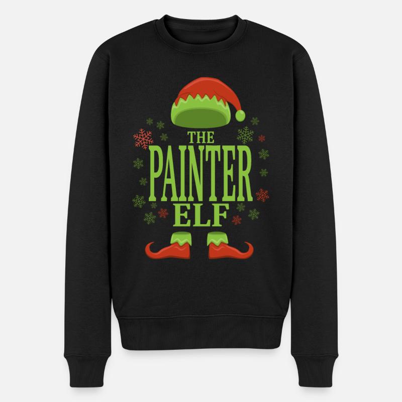 Peintre elfe de Noël - Pull Premium bio Homme - noir