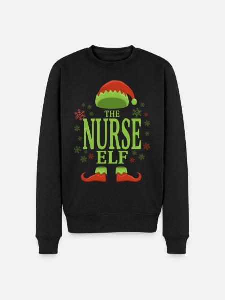 Nurse Christmas Elf - Men's Premium Organic Jumper - black