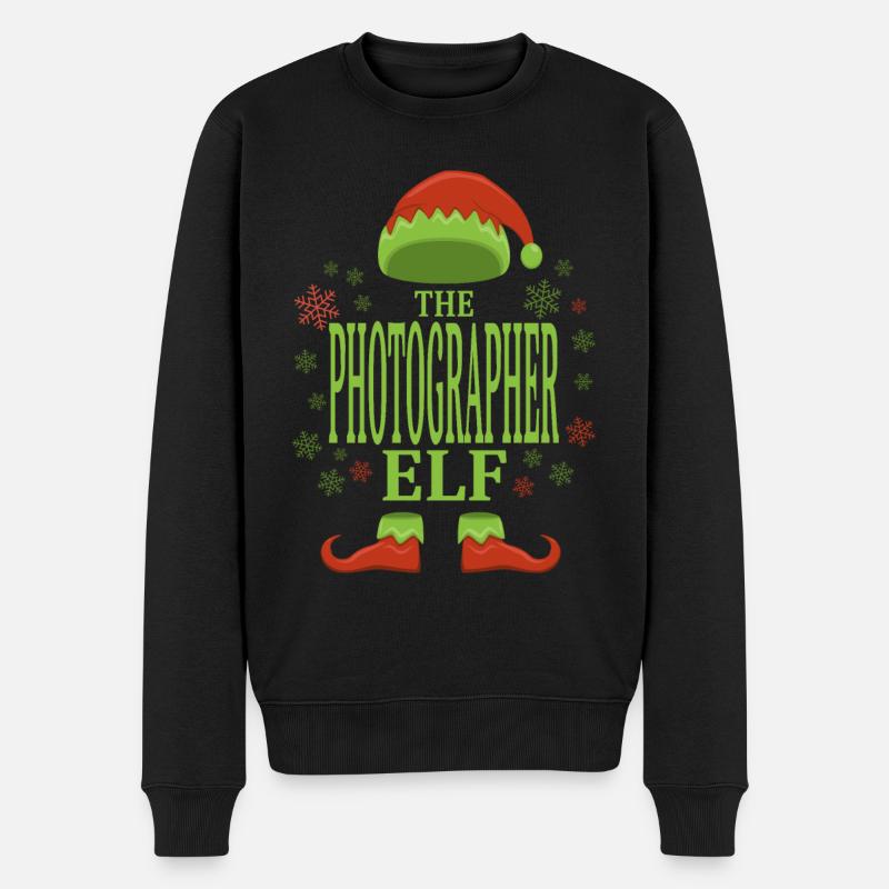 Fotograf Weihnachtself - Männer Premium Bio Pullover - Schwarz