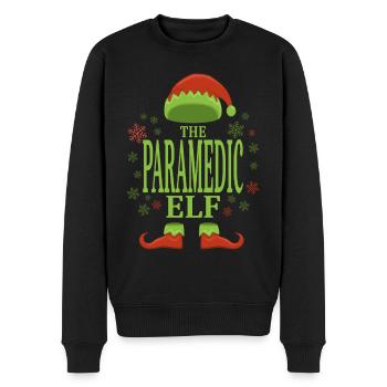 Ambulancier paramédical lutin de Noël - Pull Premium bio Homme - noir - Devant - Nico (187cm)