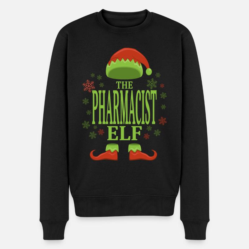 Apotheker Weihnachtself - Männer Premium Bio Pullover - Schwarz