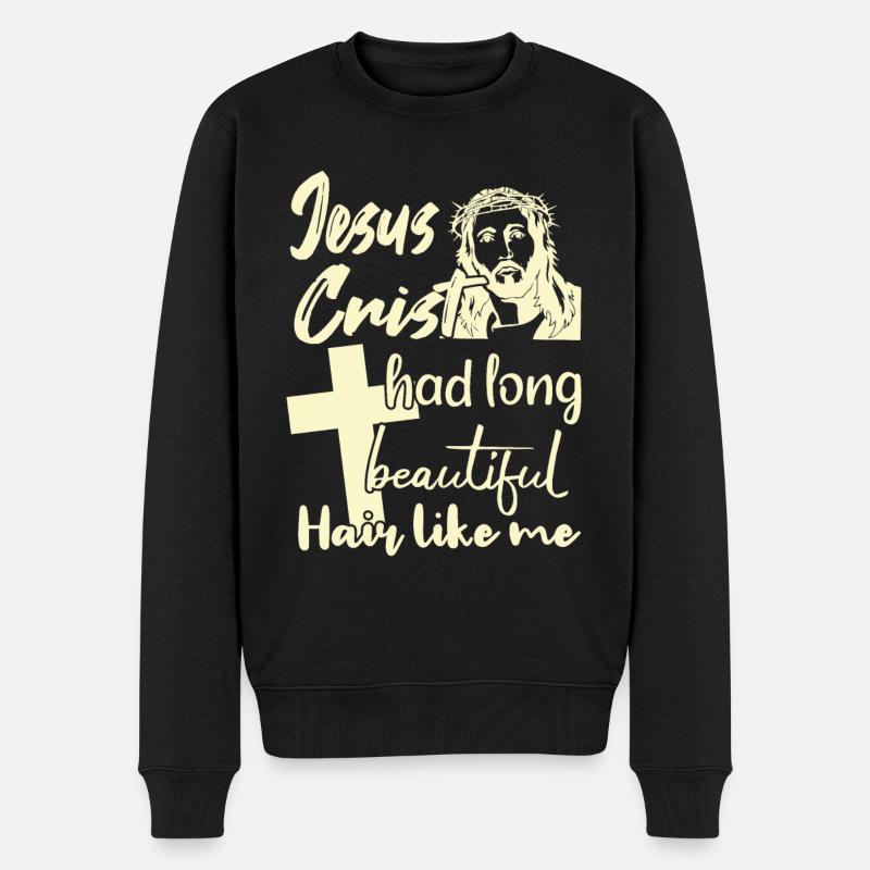Cheveux longs Christian Christian Design - Pull Premium bio Homme - noir