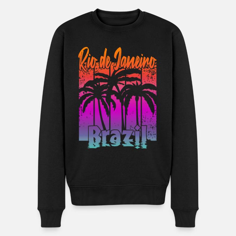 Rio de Janeiro Brésil - Pull Premium bio Homme - noir