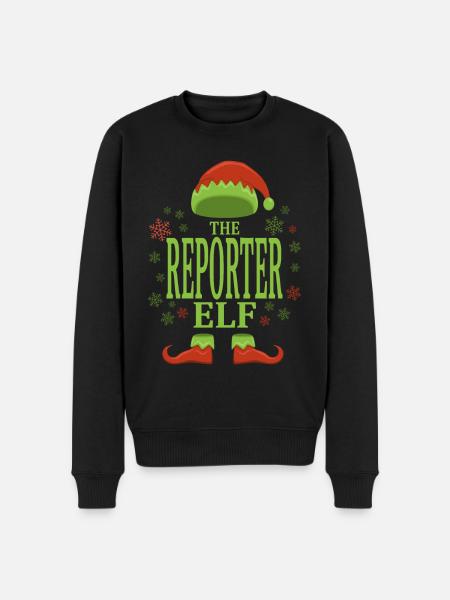 Reporter Christmas Elf - Men's Premium Organic Jumper - black