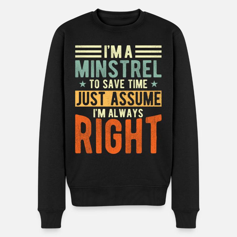 Minnesänger - Männer Premium Bio Pullover - Schwarz