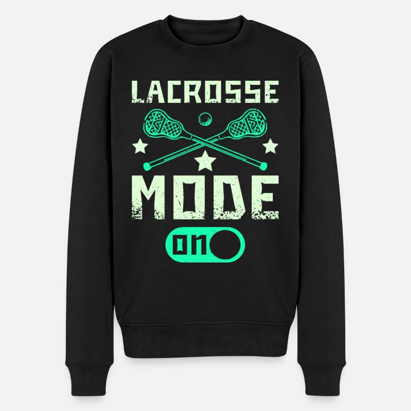Lacrosse mode on - Männer Premium Bio Pullover - Schwarz