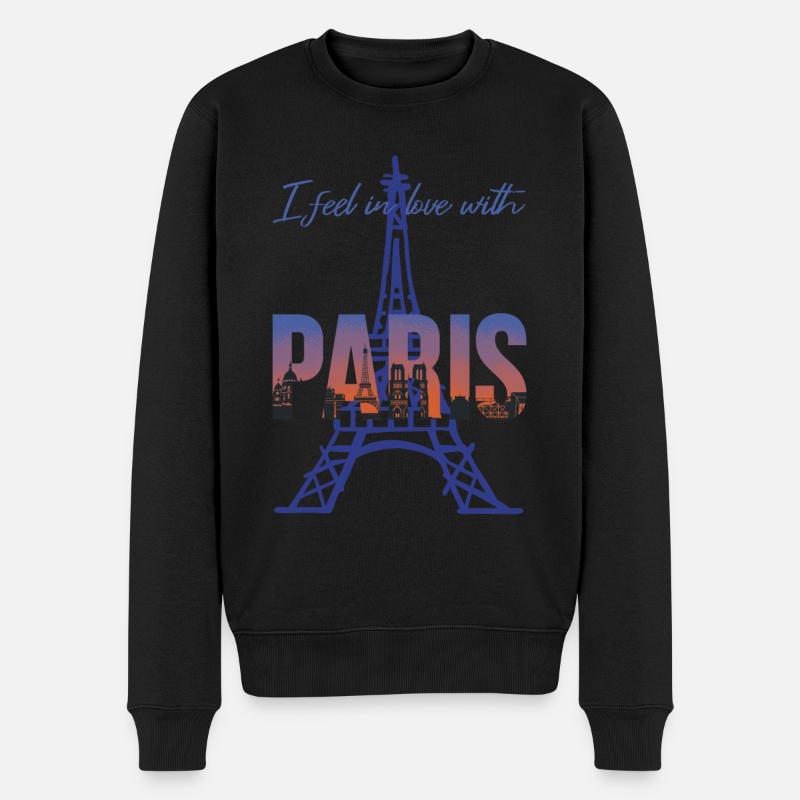 Tour Eiffel J’adore Paris Bonjour de France - Pull Premium bio Homme - noir