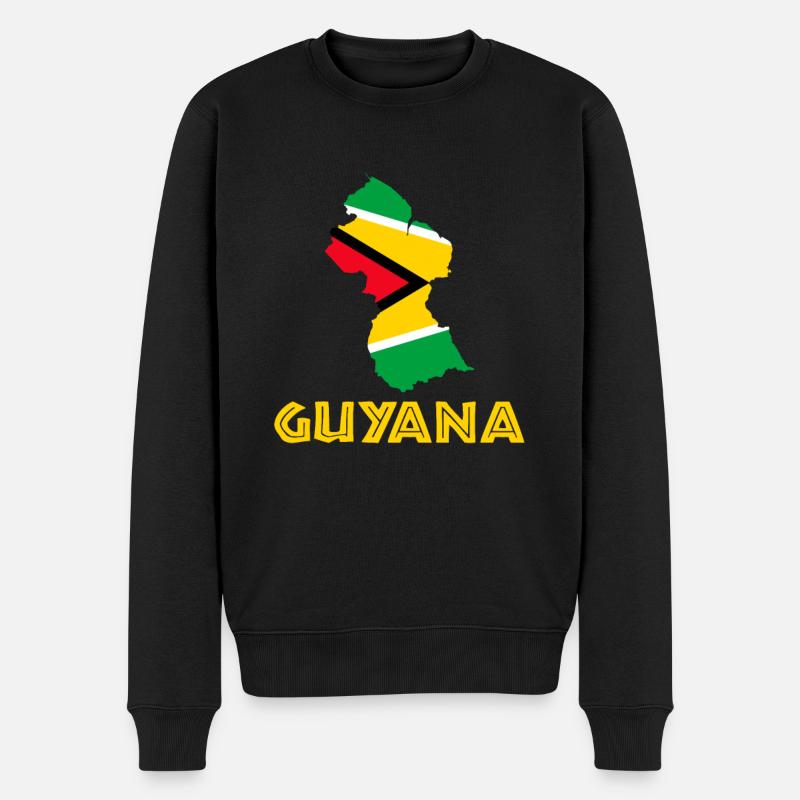 guyanese map, guyana - Männer Premium Bio Pullover - Schwarz