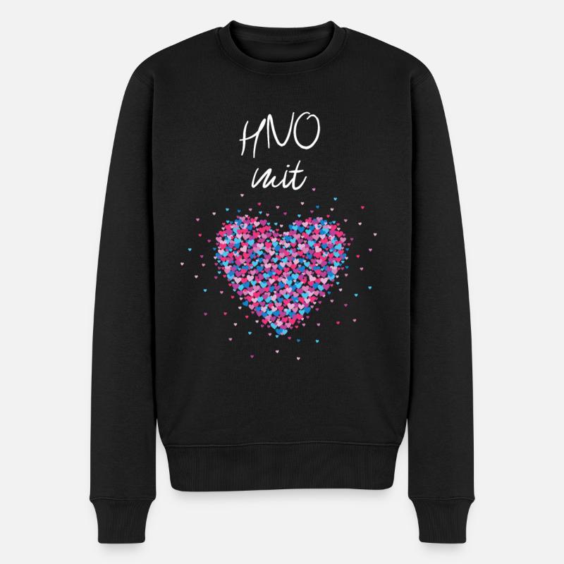 HNO mit Herz Fachärztin Facharztpraxis - Männer Premium Bio Pullover - Schwarz