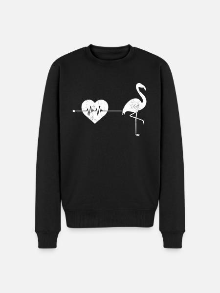 Flamingo heartbeat - Men's Premium Organic Jumper - black