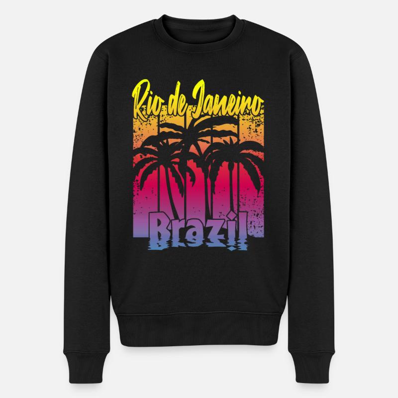 Rio de Janeiro Brésil - Pull Premium bio Homme - noir
