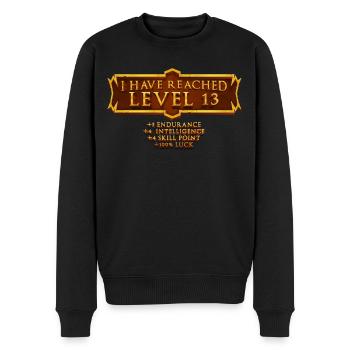 J’ai atteint le niveau 13 rpg jeu en ligne - Pull Premium bio Homme - noir - Devant - Nico (187cm)