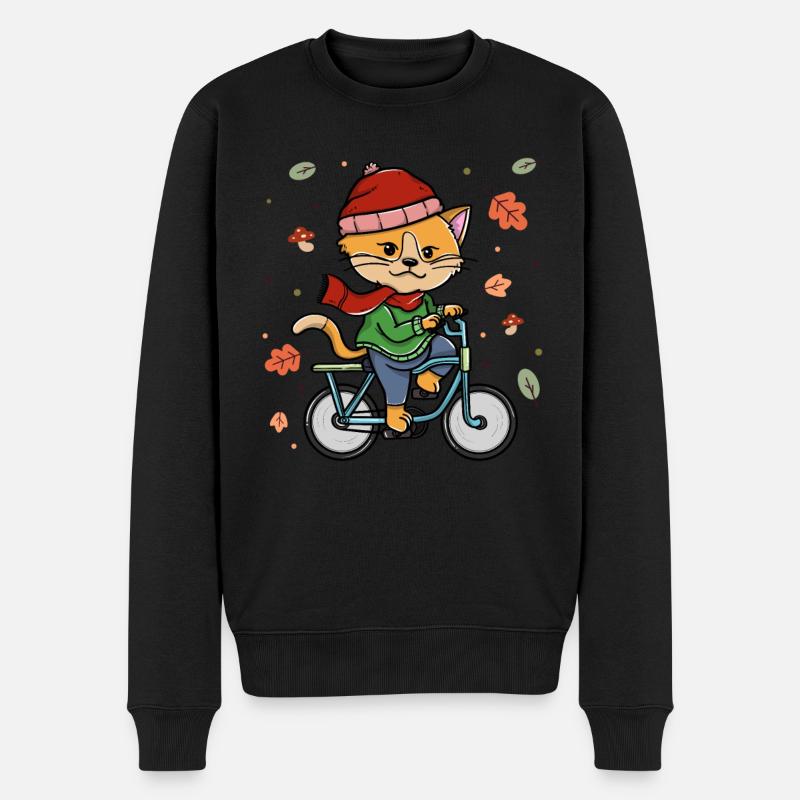 Cyclisme Automne Cyclisme Cat Rider - Pull Premium bio Homme - noir