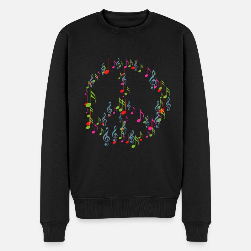 Hippie - Männer Premium Bio Pullover - Schwarz