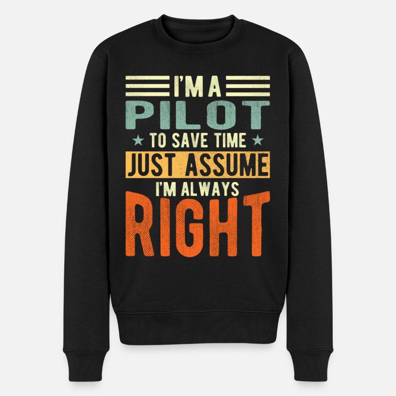 Pilote - Pull Premium bio Homme - noir