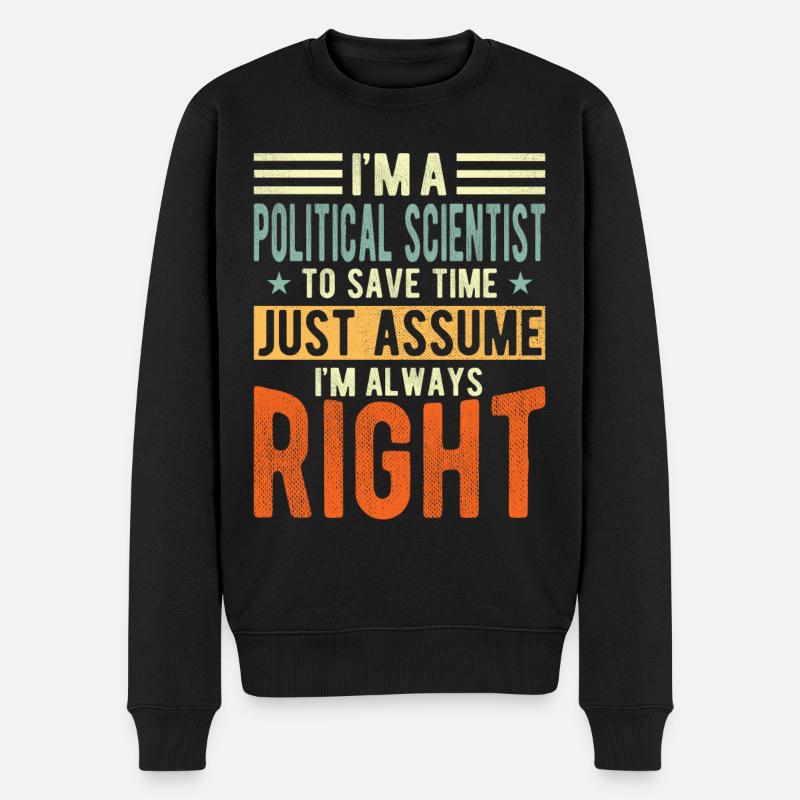 Politologue - Pull Premium bio Homme - noir