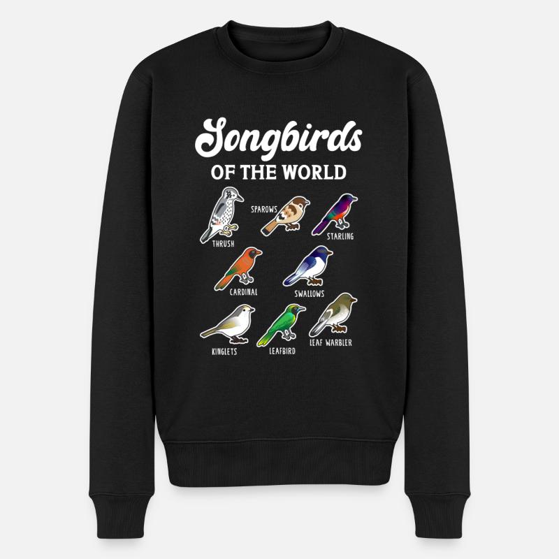 Oiseaux chanteurs du monde - Pull Premium bio Homme - noir