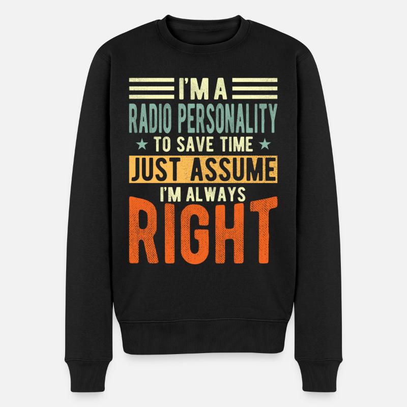 Radio -persönlichkeit - Männer Premium Bio Pullover - Schwarz