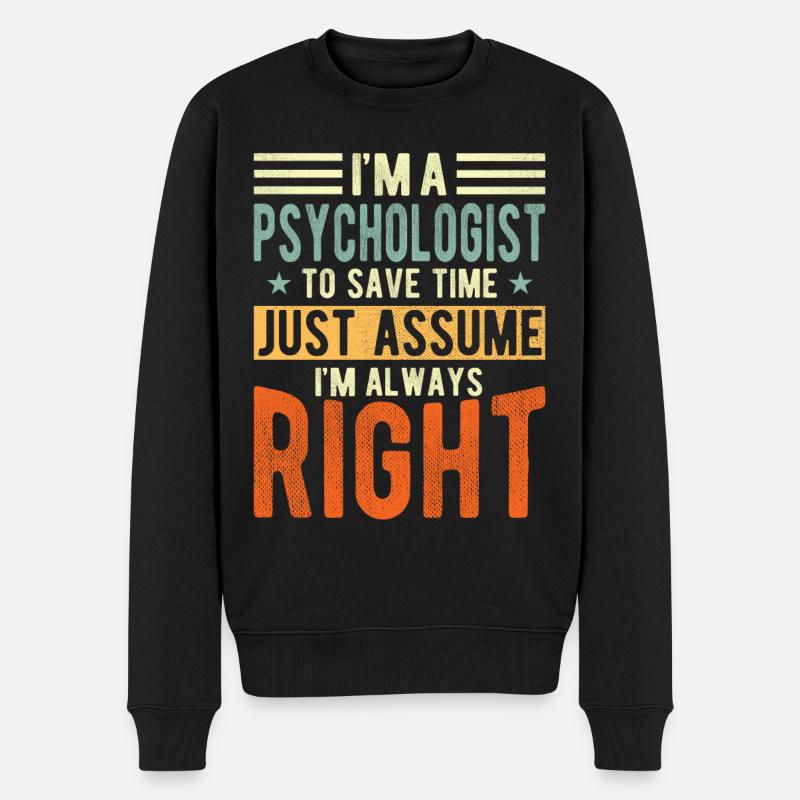 Psychologue - Pull Premium bio Homme - noir