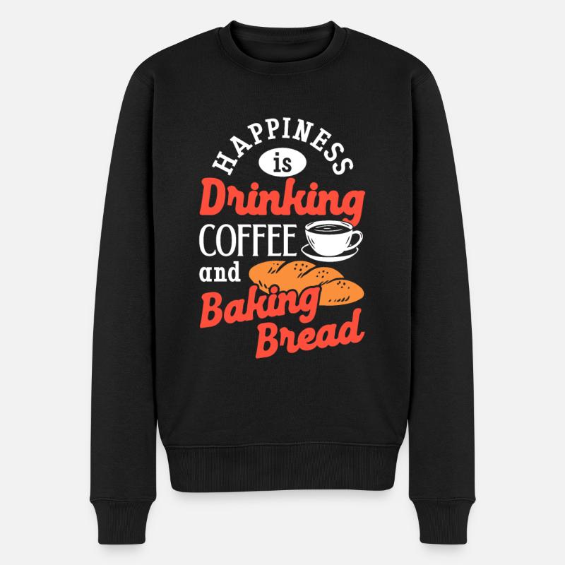 Backen Brot Kaffeetrinken Koffein Brotbäcker - Männer Premium Bio Pullover - Schwarz
