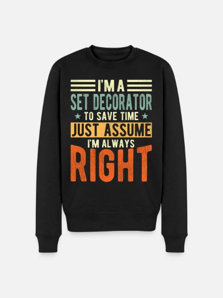 Set Dekorateur - Männer Premium Bio Pullover - Schwarz