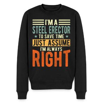Stahl -eektor - Männer Premium Bio Pullover - Schwarz - Vorne - Nico (187cm)