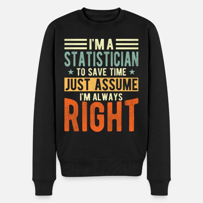 Statistiker - Männer Premium Bio Pullover - Schwarz